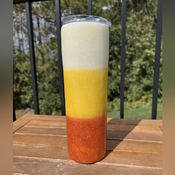 Halloween Fall Tumbler Skinny Drink 30 Oz. Handmade Glitter Candy Queen No Straw - Picture 2 of 12